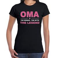 Bellatio Oma the woman the myth the legend t-shirt voor dames - Zwart
