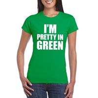 Bellatio I'm pretty in green t-shirt Groen