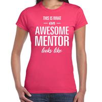 Bellatio This is what an awesome mentor looks like cadeau t-shirt Roze
