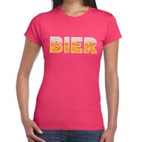 Bellatio Bier tekst t-shirt Roze