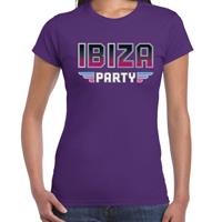Bellatio Ibiza party feest t-shirt paars voor dames - Paars
