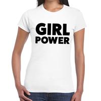 Bellatio Girl Power tekst t-shirt Wit