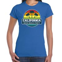 Bellatio California zomer t-shirt / shirt California bikini beach party voor dames - Blauw
