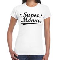 Bellatio Super mama cadeau t-shirt Wit