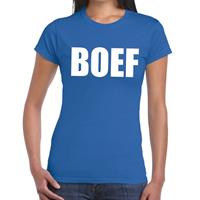 Bellatio Boef tekst t-shirt Blauw