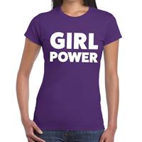 Bellatio Girl Power tekst t-shirt Paars