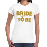 Bellatio Bride to Be gouden glitter tekst t-shirt Wit