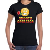 Bellatio Funny emoticon t-shirt Smooth operator Zwart