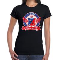 Bellatio Zwart Kort en Pittig team t-shirt / t-shirt Zwart