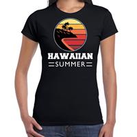 Bellatio Hawaiian zomer t-shirt / shirt Hawaiian summer voor dames - Zwart
