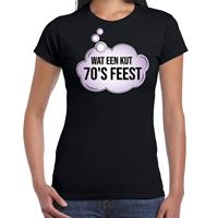 Bellatio Seventies feest t-shirt / shirt wat een kut 70s feest - Zwart