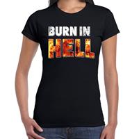 Bellatio Halloween - Halloween burn in hell / branden in hel verkleed t-shirt Zwart