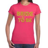 Bellatio Bride to Be gouden glitter tekst t-shirt Roze