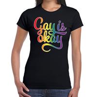 Bellatio Gay is okay gay pride t-shirt Zwart