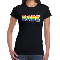 Bellatio Babe gay pride t-shirt Zwart