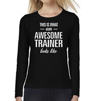 Bellatio Awesome Trainer - geweldige trainer cadeau shirt long sleeve Zwart