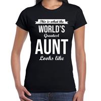 Bellatio Worlds greatest aunt cadeau t-shirt Zwart