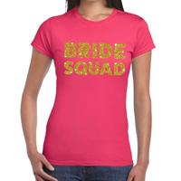 Bellatio Bride Squad gouden glitter tekst t-shirt Roze