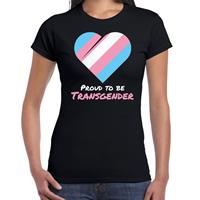 Bellatio T-shirt proud to be transgender - Pride vlag hartje - Zwart