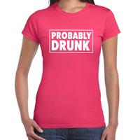 Bellatio Oktoberfest Probably drunk drank fun t-shirt Roze