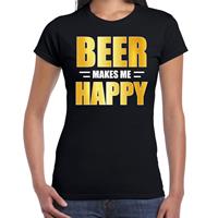 Bellatio Oktoberfest Beer makes me happy / bier maakt mij gelukkig drank t-shirt Zwart