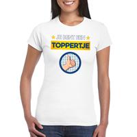 Bellatio Wit feest shirt - Je bent een toppertje met duim omhoog voor dames