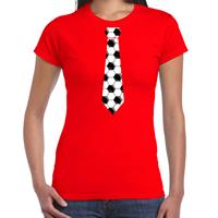 Bellatio Rood fan t-shirt voor dames - voetbal stropdas - Voetbal supporter - EK/ WK shirt / outfit
