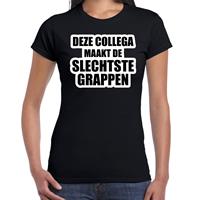 Bellatio Deze collega maakt de slechtste grappen - collega cadeau t-shirt Zwart