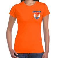 Bellatio Oranje supporter t-shirt voor heren - Holland vlag cirkel leeuw embleem op borst - Nederland supporter - EK/ WK shirt / outfit