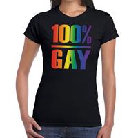 Bellatio 100 procent Gay pride t-shirt Zwart