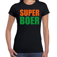 Bellatio Super boer fun tekst t-shirt Zwart