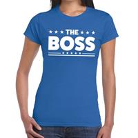 Bellatio The Boss tekst t-shirt Blauw