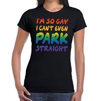 Bellatio I am so gay i can't even park straight gay pride t-shirt Zwart