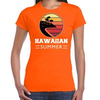 Bellatio Hawaiian zomer t-shirt / shirt Hawaiian summer voor dames - Oranje