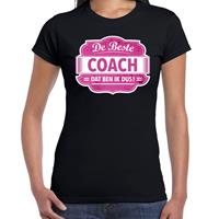 Bellatio Cadeau t-shirt voor de beste coach voor dames - Zwart