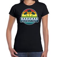 Bellatio Bahamas zomer t-shirt / shirt Bahamas bikini beach party voor dames - Zwart