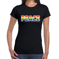 Bellatio Peace gaypride t-shirt Zwart