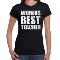Bellatio Worlds best teacher / werelds beste lerares cadeau t-shirt Zwart