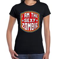 Bellatio Halloween - Halloween I am the sexy zombie verkleed t-shirt Zwart