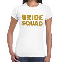 Bellatio Bride Squad gouden glitter tekst t-shirt Wit