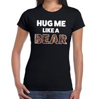 Bellatio Hug me like a bear tekst t-shirt Zwart