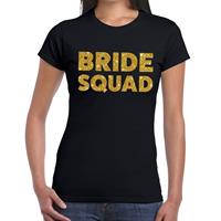 Bellatio Bride Squad gouden glitter tekst t-shirt Zwart