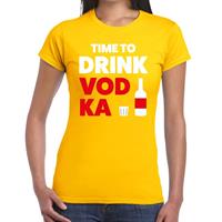 Bellatio Time to drink Vodka tekst t-shirt Geel