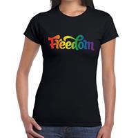 Bellatio Gay pride Freedom t-shirt - Zwart