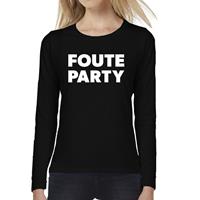 Bellatio Foute Party tekst t-shirt long sleeve Zwart