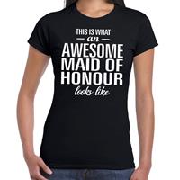 Bellatio This is what an awesome maid of honour looks like cadeau t-shirt Zwart