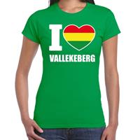 Bellatio Carnaval t-shirt I love Vallekeberg voor dames - Groen