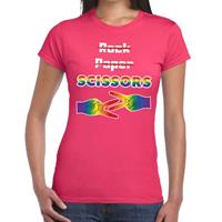 Bellatio Gaypride Rock Paper Scissors t-shirt - Roze