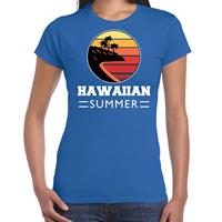 Bellatio Hawaiian zomer t-shirt / shirt Hawaiian summer voor dames - Blauw