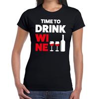 Bellatio Time to drink Wine tekst t-shirt Zwart